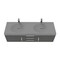Castello Usa Thames 60-inch Black Vanity Set with Gray Top and Brushed Nickel Handles CB-MC-60BLK-BN-20146-GR - alternate 6